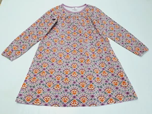 Hanna Andersson Dress 140 US 10 Lavender Orange Floral Long Sleeve Girl g - Picture 1 of 4