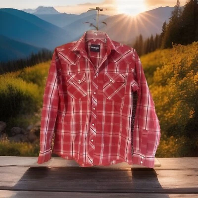 Camisa De Colección Niños Niños Wrangler Perla A Presión Western Rockabilly Manga Larga XL Foto 1 de 4