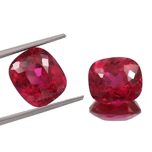 AAA Natural Flawless Mozambique Ruby Loose Cushion Gemstone Cut Pair 10x8 MM - Picture 1 of 4