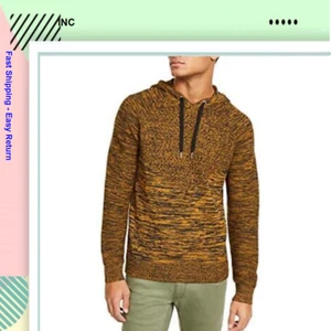 $59.50 INC Men's Monster Ribbed Knit Pullover Hooded Sweater Gold Splendor - XX - Picture 1 of 2