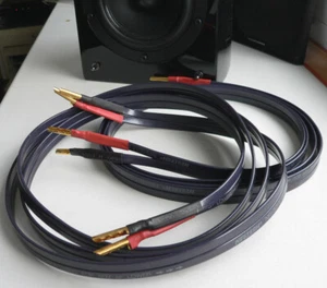 Neotech NES-5011 2х2.0 UPOFC Flat Speaker Cable 14AWG Banana Plugs Hi-Fi Audio - Picture 1 of 6