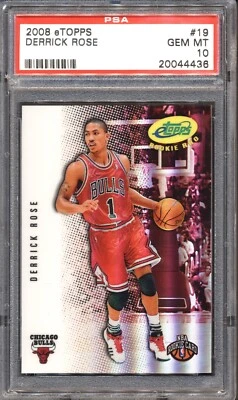 2008 ETOPPS #19 DERRICK ROSE RC Rookie Card /999 PSA GEM MINT 10 - Image 1 of 2