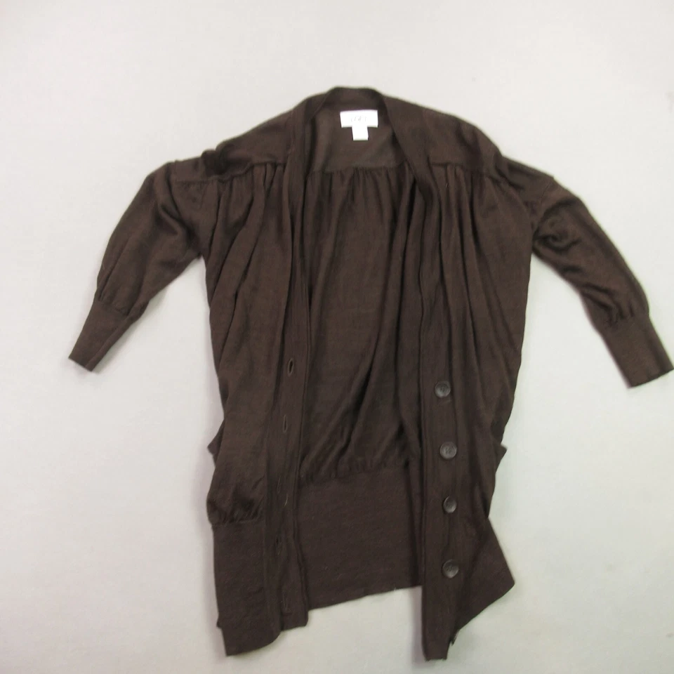 Suéter Ann Taylor Loft Mujer Pequeño Manga Larga Marrón Cárdigan Exterior Botones Foto 1 de 4