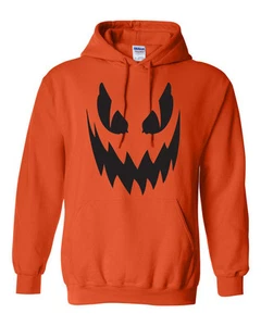 Pumpkin Scary Face Halloween Party Spooky Drinking College  Unisex HOODIE 334 - Picture 1 of 2
