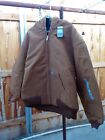 Carhartt Men's Brown 4XL REG Quilted Flannel Line Hooded Jacket Irregular Stitch