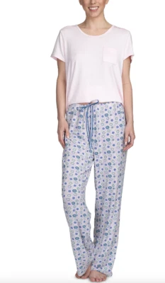 Hanes Womens 2 Piece Pajama Set L124916 Size Small - Imagem 1 de 3
