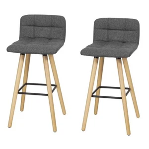 SoBuy 2er Set Barhocker Barstuhl Tresenhocker mit Rücklehne,Hocker,FST50-DGx2 - Bild 1 von 10