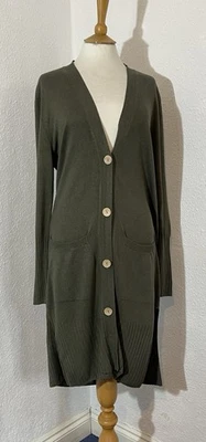 Marks And Spencer Size M Knitted Cardigan Khaki Green Long Casual 2024 - Image 1 of 4