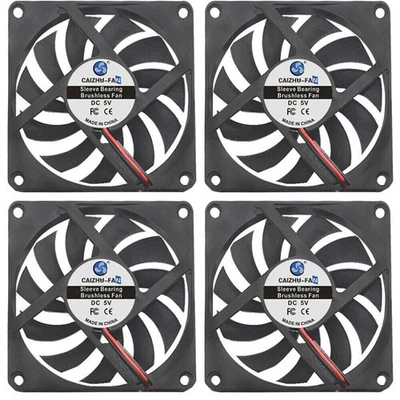 1/2*5V/12V/24V Gehäuselüfter Leise Lüfter Kühler 80x80x10mm 80mm für PC Computer - Bild 1 von 4