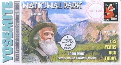 Computer Designed 135th Yosemite National Park John Muir Event Cover - Image 1 of 2