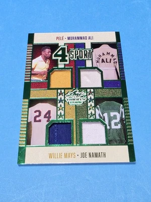 Camiseta usada jogo de futebol americano LEAF TRINITY 2025 Pelé/Ali/Mays/Namath #4/8  - Imagem 1 de 2