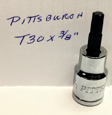 Pittsburgh Torx Star Bit Socket T30x 3/8" -Free USA Ship - Image 1 of 2