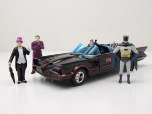 Batmobile Classica Batman Serie TV 1966 Nera Con Figure Modellino 1:24 Jada - Foto 1 di 11