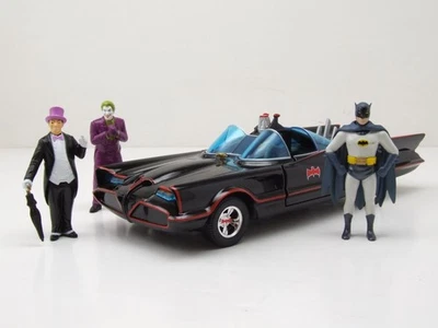 Batmobile Classica Batman Serie TV 1966 Nera Con Figure Modellino 1:24 Jada - Immagine 1 di 4