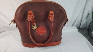 Rare Mushroom Dooney & Bourke 80’s Vintage Pebbled Leather Satchel Bag - Picture 1 of 21