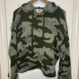 Victoria's Secret PINK Hoodie Sweatshirt Camouflage Fleece Fuzzy Cropped Damen Large - Bild 1 von 2