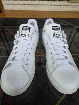 ¡En muy buen estado! Adidas Stan Smith Clásico Corte Baja Mujer Talla 9 Blanco Estampado Cebra Foto 1 de 4