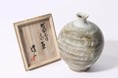 Brush pattern pot by Shimaoka Tatsuzo Japan Mashiko ware Vase H9inch Vintage - Image 1 of 4