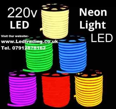 220V LED Neon Lights Commercial Flex DIY Sign Decor Di +UK Plug included - Image 1 of 4