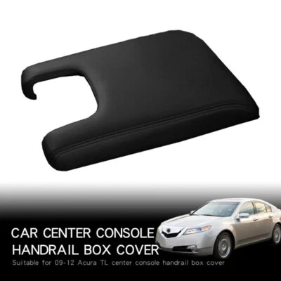 Fits 2009-2014 Acura TL Center Console Lid Armrest Leather Protect Cover Black Foto 1 de 4