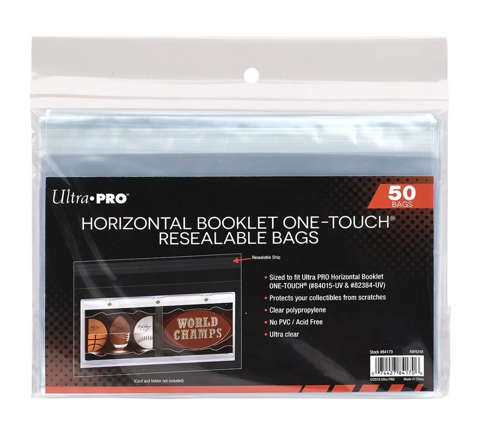 Pack Of 50 Ultra Pro Horizontal Booklet Card One Touch Resealable Bags  - Image 1 of 1