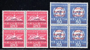 1960 Switzerland SC# 7031-7032-For United Nations European Off. -Block of 4-M-NH - Picture 1 of 1