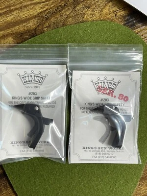 King's Gun Works 203 Wide Grip Safety for Gov't Model 1911 Blue 70/80 NOS