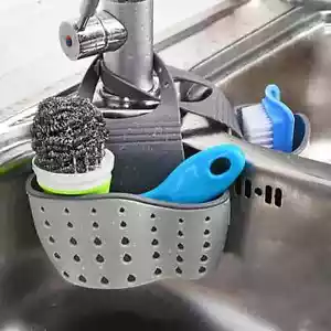 Home Storage Drain Basket Kitchen Sink Holder Adjustable Soap Sponge Shelf - Picture 1 of 18