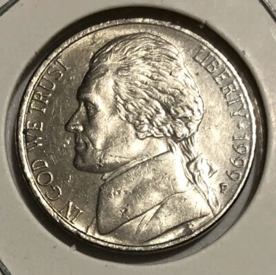 1999 P Jefferson Nickel AU Mint Error ￼Double Die Reverse - Image 1 of 4