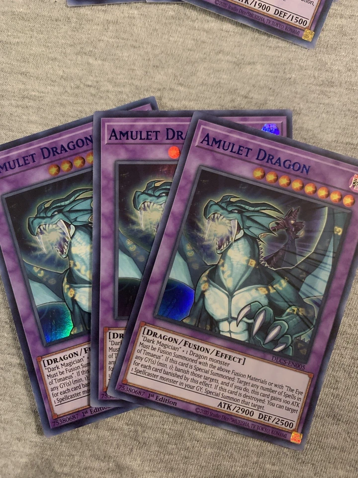 X3 Amulet Dragon (Blue) DLCS-EN005 Dragons of Legend: The Complete Series 1st X3 - Image 1 of 1