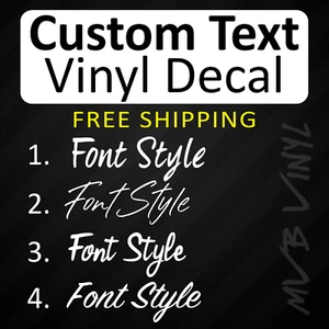 Custom Text Vinyl Decal Sticker Window Lettering | Handwritten Script Style 753 - Picture 1 of 4