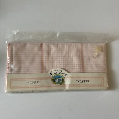 VTG NOS At Home With Martha Stewart 2 Cloth Napkins Riverside Shell Pink KMart - Image 1 of 4