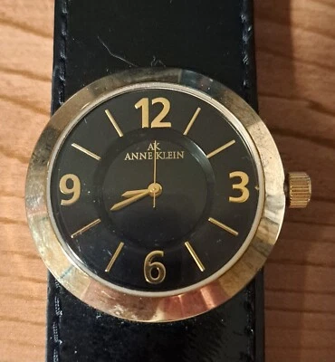 Anne Klein Women's 9" Goldtone Watch Black Patent Leather Band New Battery - Image 1 of 4