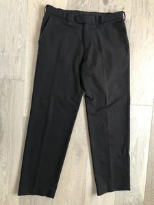 Mens Business Pants Size 34 Good Cond Dark Charcoal Almost Black Poly/bamboo - Bild 1 von 8