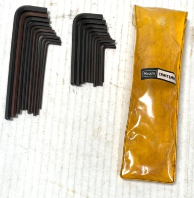 Sears Craftsman 20 pc Hollow Set Screw Keys SAE #946696 Short & Long Arm USA - Image 1 of 3