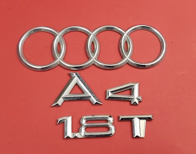 96 97 98 99 00 01 AUDI A4 QUATTRO 1.8T REAR TRUNK EMBLEM SET CHROME A047 - Image 1 of 4