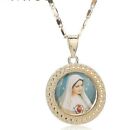 Virgin mary Necklace gold plated madonna de la vigen maria catholic our lady 918