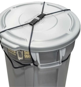 Trash Can Lock for Animals/Raccoons, Bungee Cord Large Outdoor Garbage Lid Lock - Picture 1 of 3