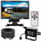 Backup Camera Night Vision+7" Rear View Monitoring System Truck/Bus/Rv/Van/Car