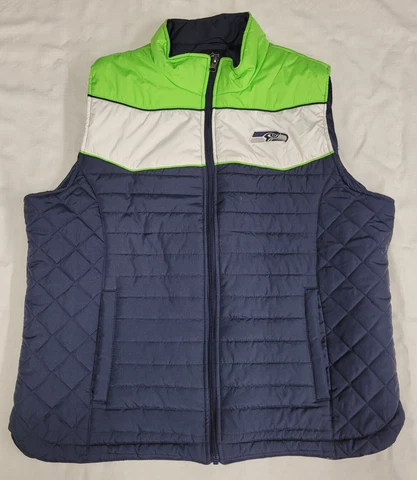 Seattle Seahawks quilted full zip vest jacket women sz XL GIII Apparel NFL Cover