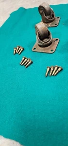 JUEGO DE 4 RUEDAS INDUSTRIALES de colección ruedas de fábrica de metal fundido pequeñas de 1" - Imagen 1 de 9
