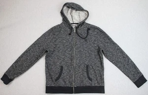 Express Hoodie Men XL Gray Cotton Fleece Lined Long Sleeve Full Zip Logo - Picture 1 of 7
