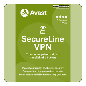 Avast SecureLine VPN 2024 - 5 Devices - 1 Year [Download]