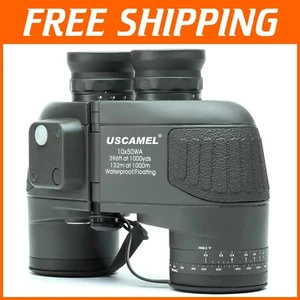 10X50 Waterproof Marine Binoculars with Rangefinder Compass for Adventurers - Picture 1 of 9