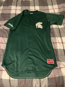 Rawlings Michigan State Spartans Tom Lipari Baseball Jersey Green Size 46 - Picture 1 of 8