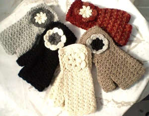 CALENTADORES DE MANOS SIN DEDOS GANCHILLO A MANO BEBÉ ALPACA * GUANTES FAGIN * - Imagen 1 de 20