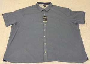 Camisa Van Heusen Never Tuck Para Hombres Abotonada Manga Corta 3XL Grande y Alta Azul - Imagen 1 de 6
