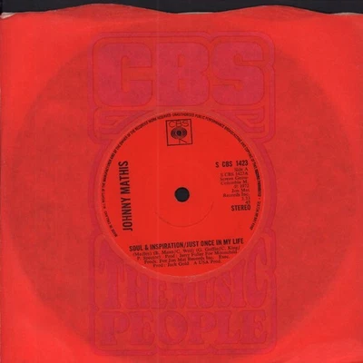 Johnny Mathis Soul and Inspiration/Just Once In My Life 7" vinyl UK Cbs 1972 - Image 1 of 2