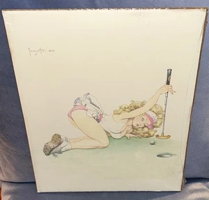 IMPRESIÓN ARTÍSTICA VINTAGE FRANK FRAZETTA GOLF THE GREEN GGA SELLADA A BORDO 11 X 14 - Imagen 1 de 4