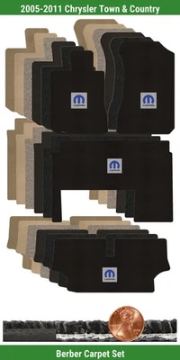 Conjunto de tapete berbere personalizado para '05-11 Chrysler Town & Country com logotipo (4 peças) #IPA - Imagem 1 de 4